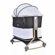 BABYELLE -  CLOUD BEDSIDE BABY CRIB DARK GREY 1