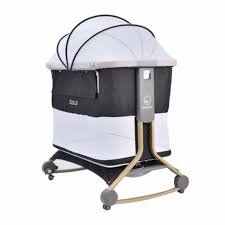 BABYELLE - CLOUD BEDSIDE BABY CRIB DARK GREY 2 (SBY)